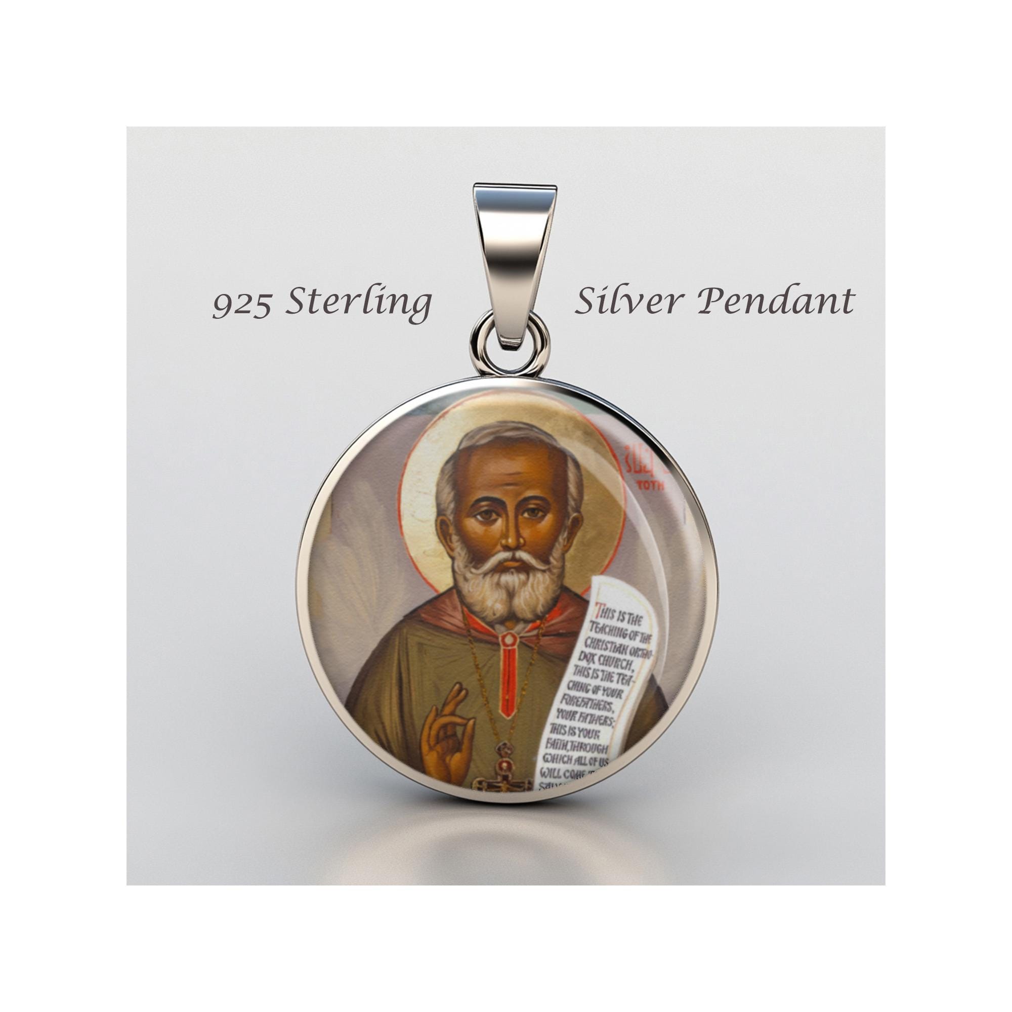 Pendentif Religieux Saint Alexis - Médaille En Alliage émaillé Jaune - Neuf Avec étiquette