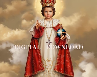 Religieuze kunst kindje Jezus van Praag DIGITALE DOWNLOAD