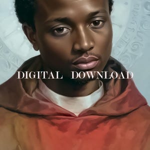 Saint Martin de Porres religiöser Kunstdruck | Schirmherr des Mitgefühls und der Heilung | Digitaler Download