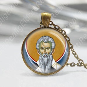 St Modestos Bishop of Jerusalem Orthodox Necklace Medal Religious Pendant NEW