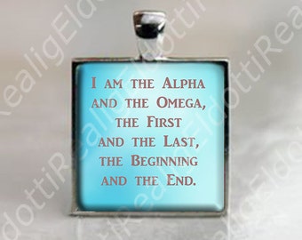 Bible Revelation Quote I am the Alpha and the Omega - Christian Catholic Medal Pendant