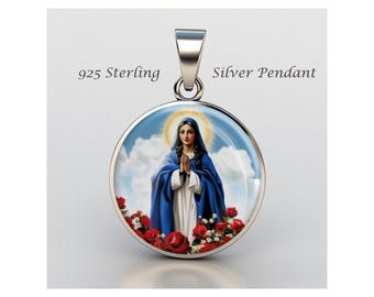 St Sara Kali Religious Saint Sarah Devotional sterling silver 925 Christian Medal Patron Pendant  0.8" (20 mm)