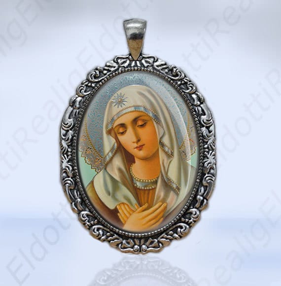 Sterling Silver Our Lady Of Guadalupe Miraculous Medal Pendant Necklace - Religious Jewelry Gift