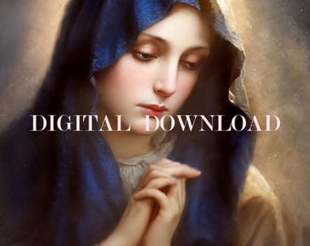 Our Lady Of Sorrows Virgin Mary Religious Art DIGITAL DOWNLOAD Catholic Print