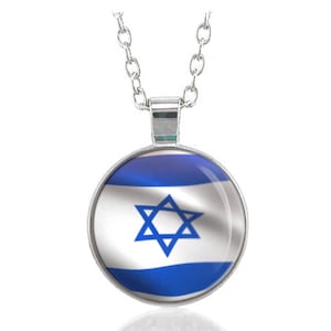 Israelische Flagge Davidstern Israel Halsketten-Anhänger