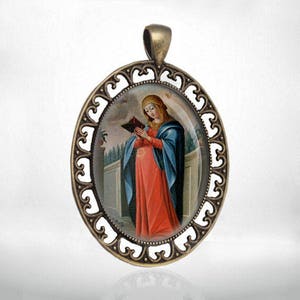Gesegnete Schwangere Jungfrau Maria w Buch-Medaille Christlich-katholischen Schmuck