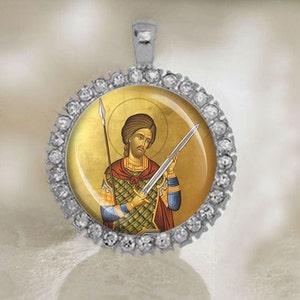 Holy Martyr Nicetas St Nikitas Medal Orthodox Patron Religious Silver Pendant