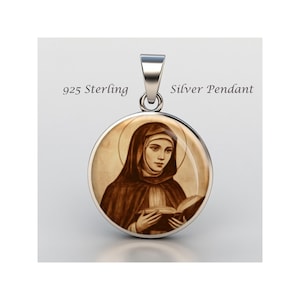 Saint Monica Religious Devotional sterling silver 925 Christian Medal Patron Pendant