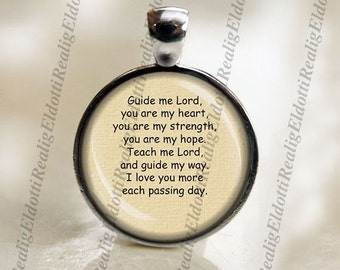 Guide me Lord you are my heart - Short Prayer Christian Pendant Catholic Medallion Charm
