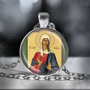 St. Thais Taisia Catholic Christian Necklace 25mm Medal Pendant Patron Saint Religious Jewelry