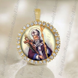 St. Cornelius katholische Medaille Gold Tone Christian Religious Jewelry