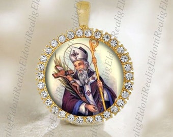 St. Cornelius Catholic Medal Gold Tone Christian Religious Jewelry