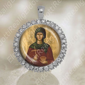 Holy Virgin Martyr Paraskeva Christian Orthodox Medal Silver Tone