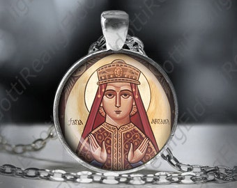 St. Abigail Catholic Necklace Patron Pendant Christian. Patron Saint of Bees and Beekeepers Catholic Medal.