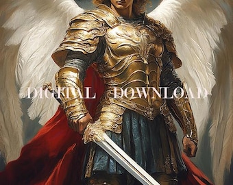 Saint Michael Archangel  Home  Painting DIGITAL DOWNLOAD