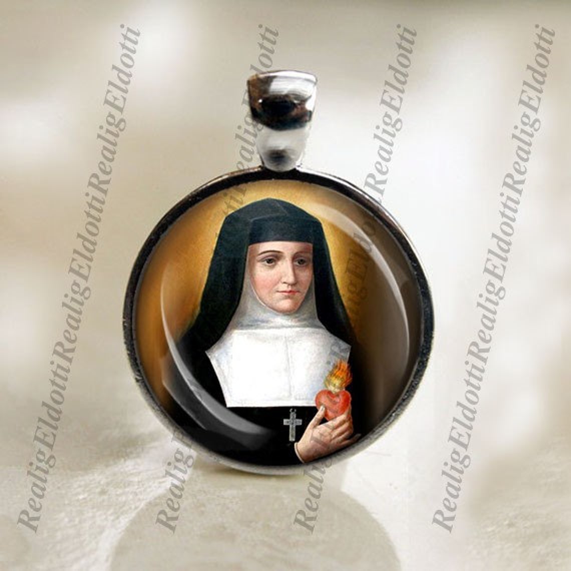 St Jane Frances De Chantal Catholic Christian Medal Pendant Etsy