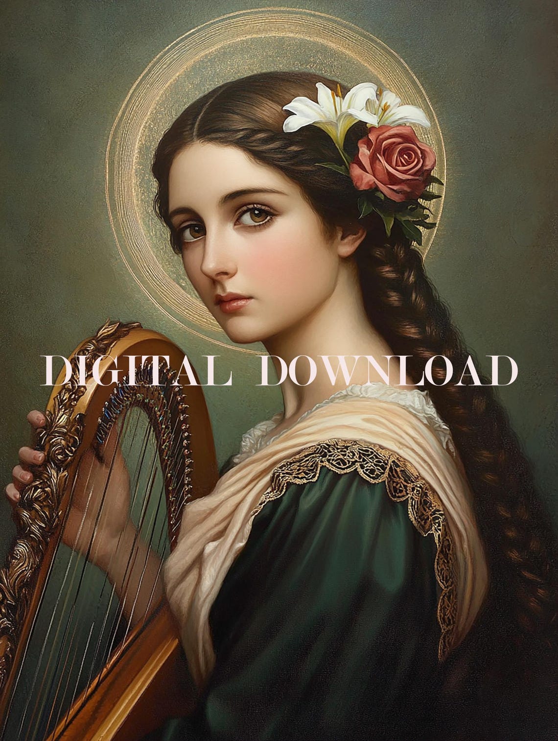 Saint Cecilia Painting DIGITAL DOWNLOAD - Etsy