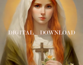 Saint Dymphna-schilderij DIGITALE DOWNLOAD