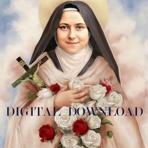 Die heilige Therese von Lisieux St. Therese vom Jesuskind und das heilige Antlitz religiöse Kunst DIGITAL DOWNLOAD