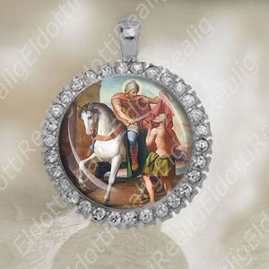 St Martin of Tours Medal Catholic Silver Tone Religious Christian Jewelry