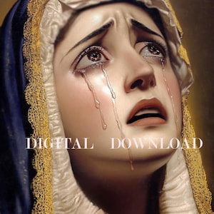 Our Lady of Sorrows, Virgin Mary Printable Download Catholic Art