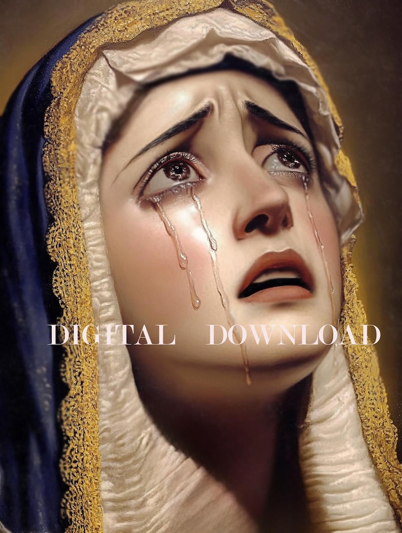 Our Lady of Sorrows, Virgin Mary Printable Download Catholic Art - Etsy