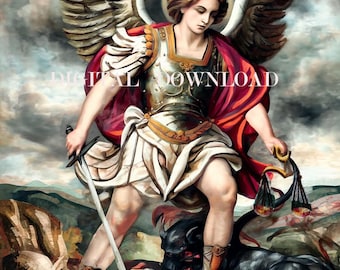 Saint Michael the Archangel Home  Painting DIGITAL DOWNLOAD