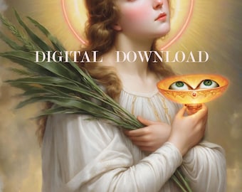 Saint Lucy - Art DIGITAL DOWNLOAD Custom Catholic Print