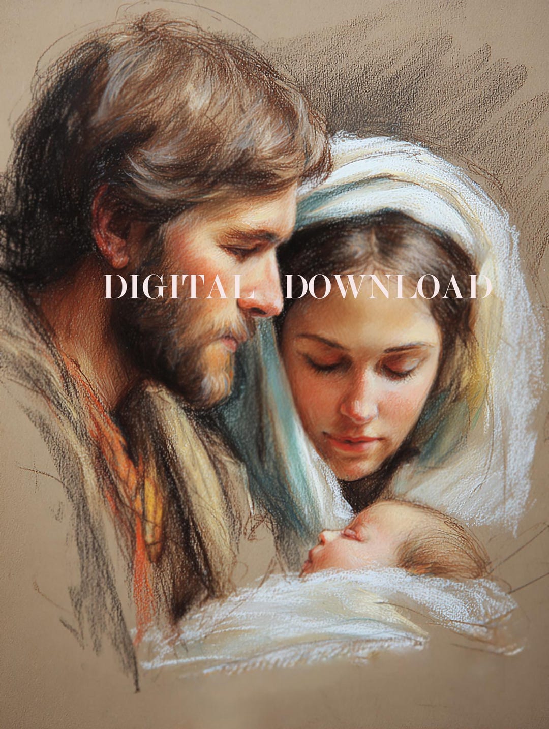Holy Family Religious Art DIGITAL DOWNLOAD - Etsy