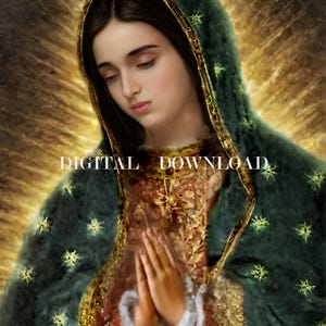 Téléchargement numérique de Notre-Dame de Guadalupe | Impression d'art religieux catholique | Décoration d'intérieur chrétienne