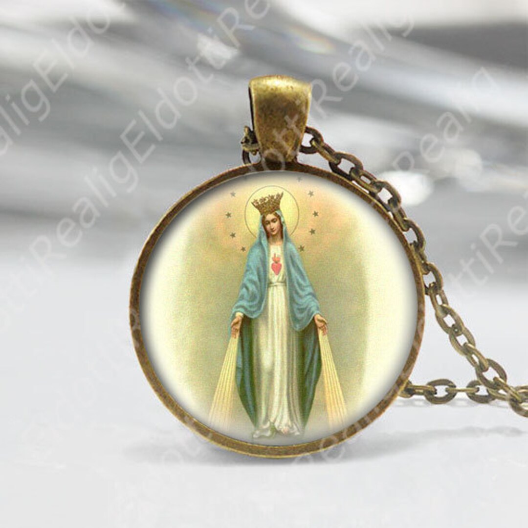 Our Lady of the Miraculous Medal Necklace Catholic Religious Pendant ...