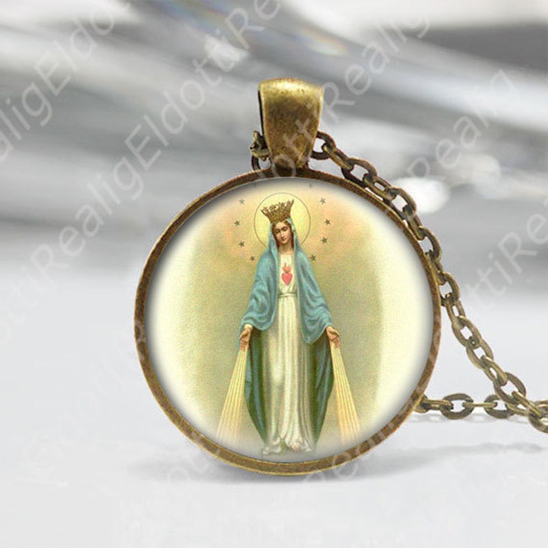 Our Lady of the Miraculous Medal Necklace Catholic Religious Etsy