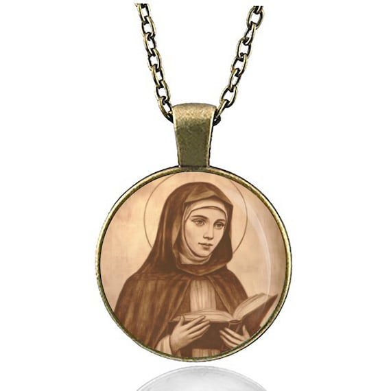 St Monica Necklace Catholic Saint Medal Pendant Etsy