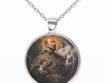 St Ignatius Loyola Catholic Medal Pendant Necklace