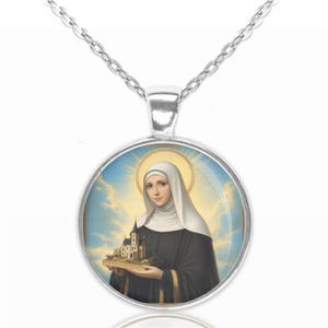 St. Agnes of Bohemia Necklace Medal Pendant Religious