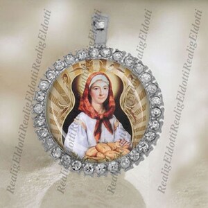 St. Zita (St. Sitha or St. Citha) Catholic Christian Silver Tone Medal Pendant Italian Saint Patron Saint Religious Jewelry