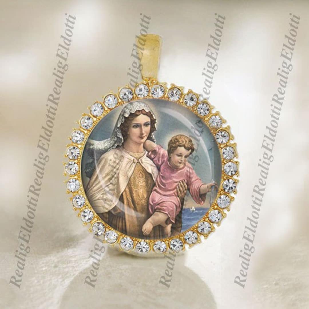 Our Lady of Mount Carmel Religious Christian Catholic Gold Medal ...
