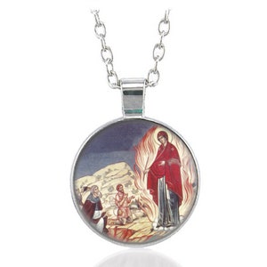 Appearance Mother of God at Pochaev Orthodox Necklace Round Pendant