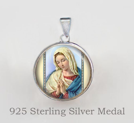 Sterling silver deals mary pendant