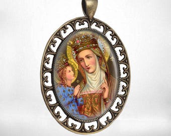 Colgante de Santa Ana Medalla de Bronce Ovalada de Santa Ana