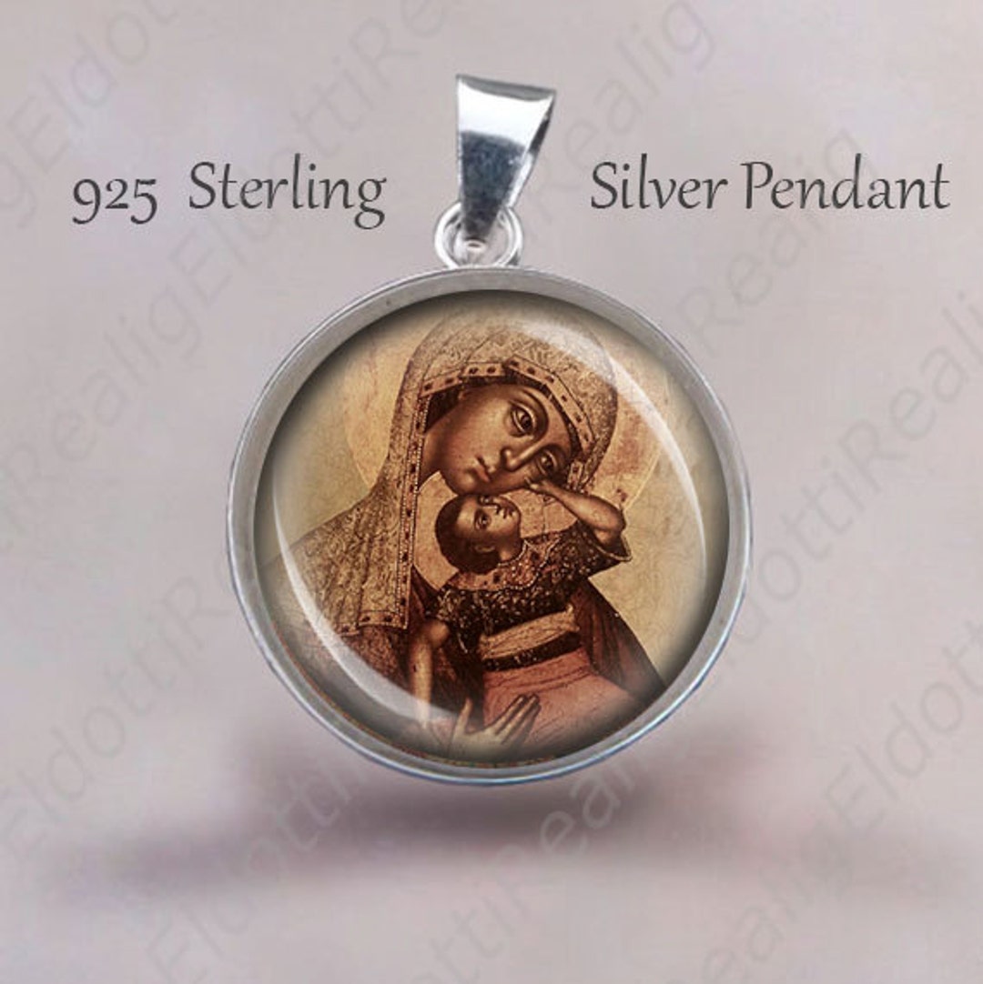 Madonna and Child Sterling Silver Medal Pendant - Etsy