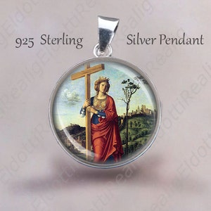 St Helena of Constantinople Pendant. Religious Christian Medal 925 Sterling Silver Medal. Saint Patron Religious Christian Jewelry. NEW