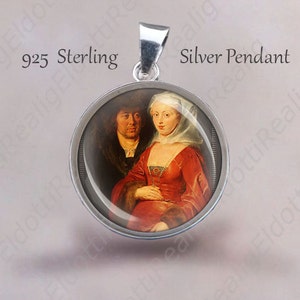 Colgante religioso cristiano de Santa Bega. Colgante de plata de ley 925 de 20 mm. Medalla de plata de Santa Bega para collar