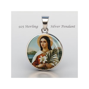 Saint Maria Goretti Religious Devotional sterling silver 925 Christian Medal Patron Pendant