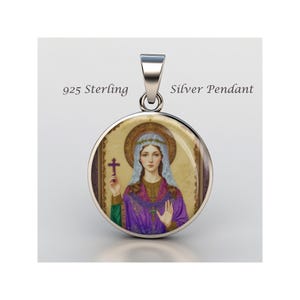 Saint Claudia Religious Christian sterling silver 925 Christian Medal Patron Pendant