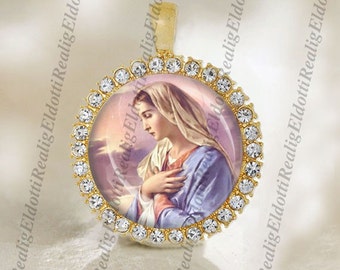 Our Lady of Mental Peace Catholic Gold Tone Christian Religious Jewelry