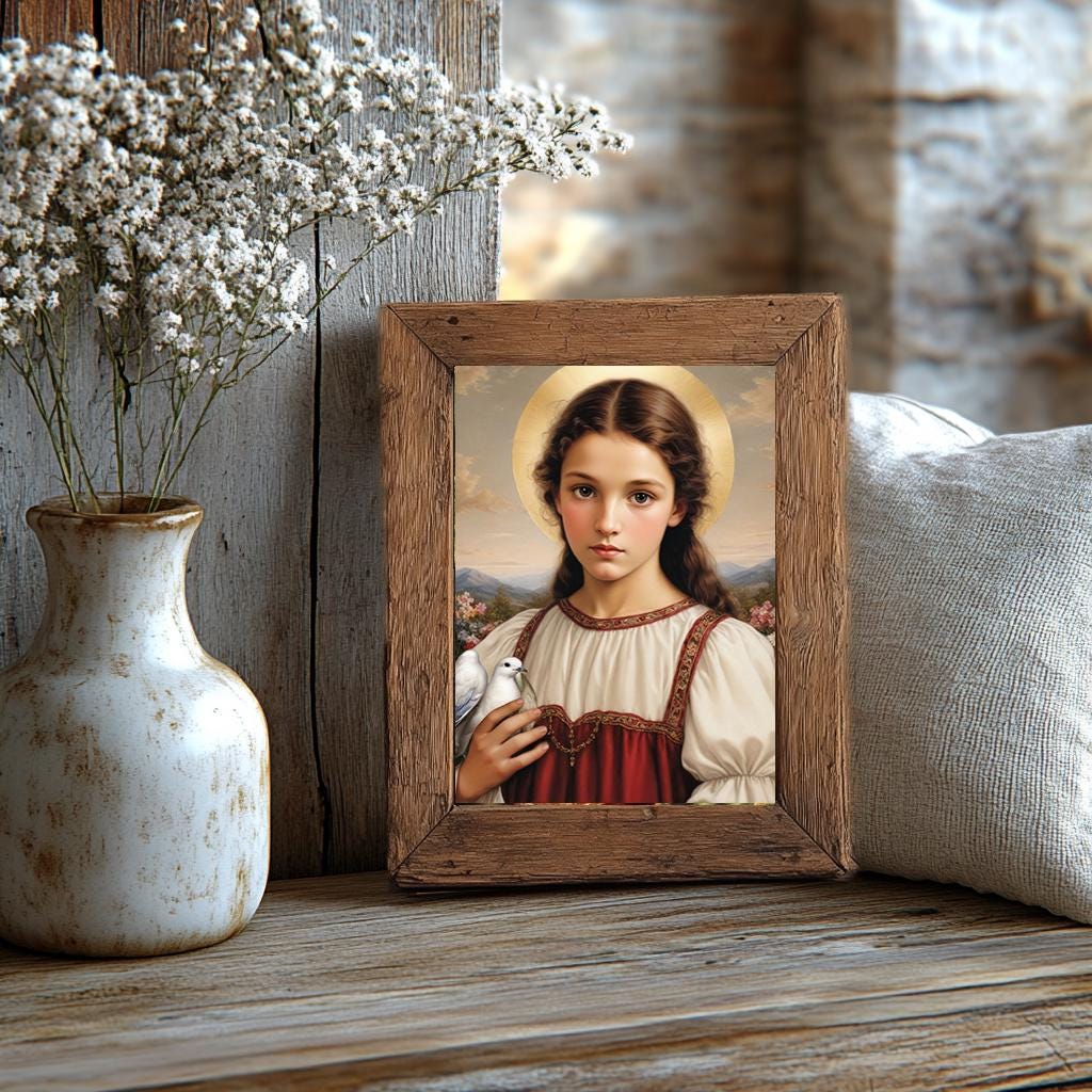 Saint Maria Goretti With Dove Religious Art DIGITAL DOWNLOAD - Etsy