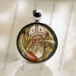 St. Blaise Religious Christian Catholic Medal Pendant / Charm Cabochon with Glass Dome