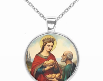St. Elizabeth of Hungary Necklace Religious Pendant