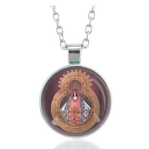 Collar colgante con medalla católica de Nuestra Señora de Suyapa, patrona de Honduras